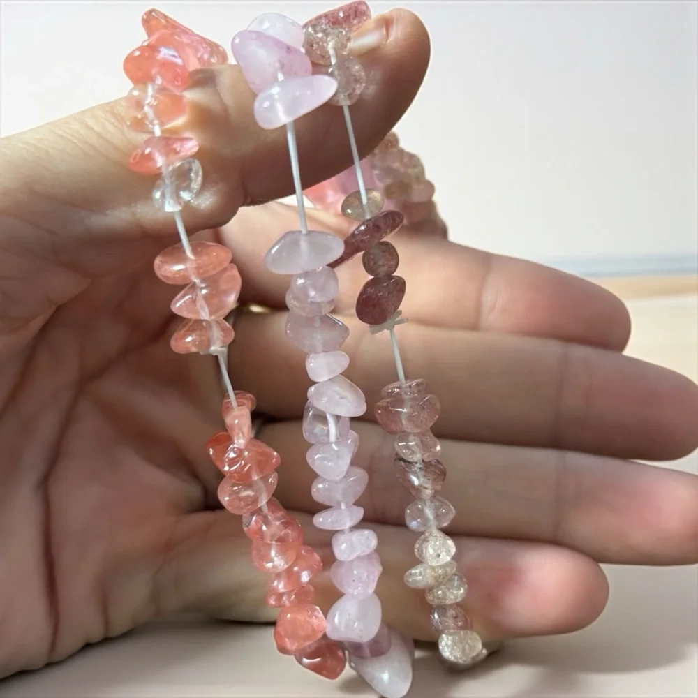Boho Elegant Pink Stone Beaded Bracelet
